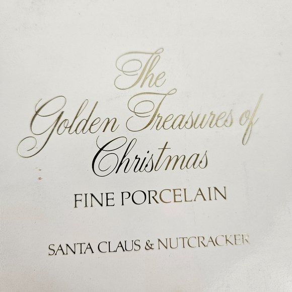 The Golden Treasures of Christmas Porcelain Ornaments Set of 2 Santa Claus Nutcr - Picture 10 of 10